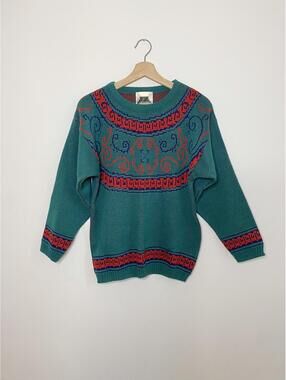 Vintage 90s Broadway Geometric Knit Sweater